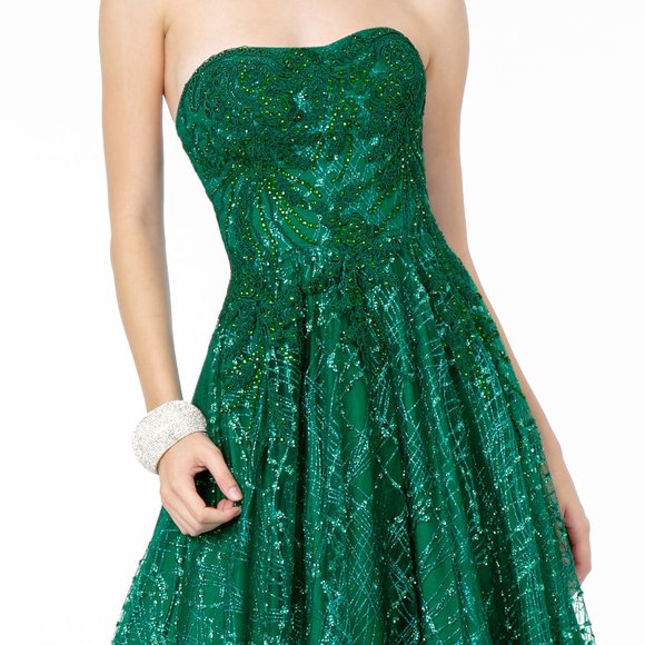 Strapless Sequined Ballgown Shape Dress GSGL2921 - Picture 3 of 7